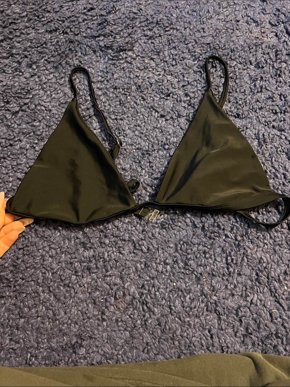 PrettyLittleThing Black Triangle Bikini Top